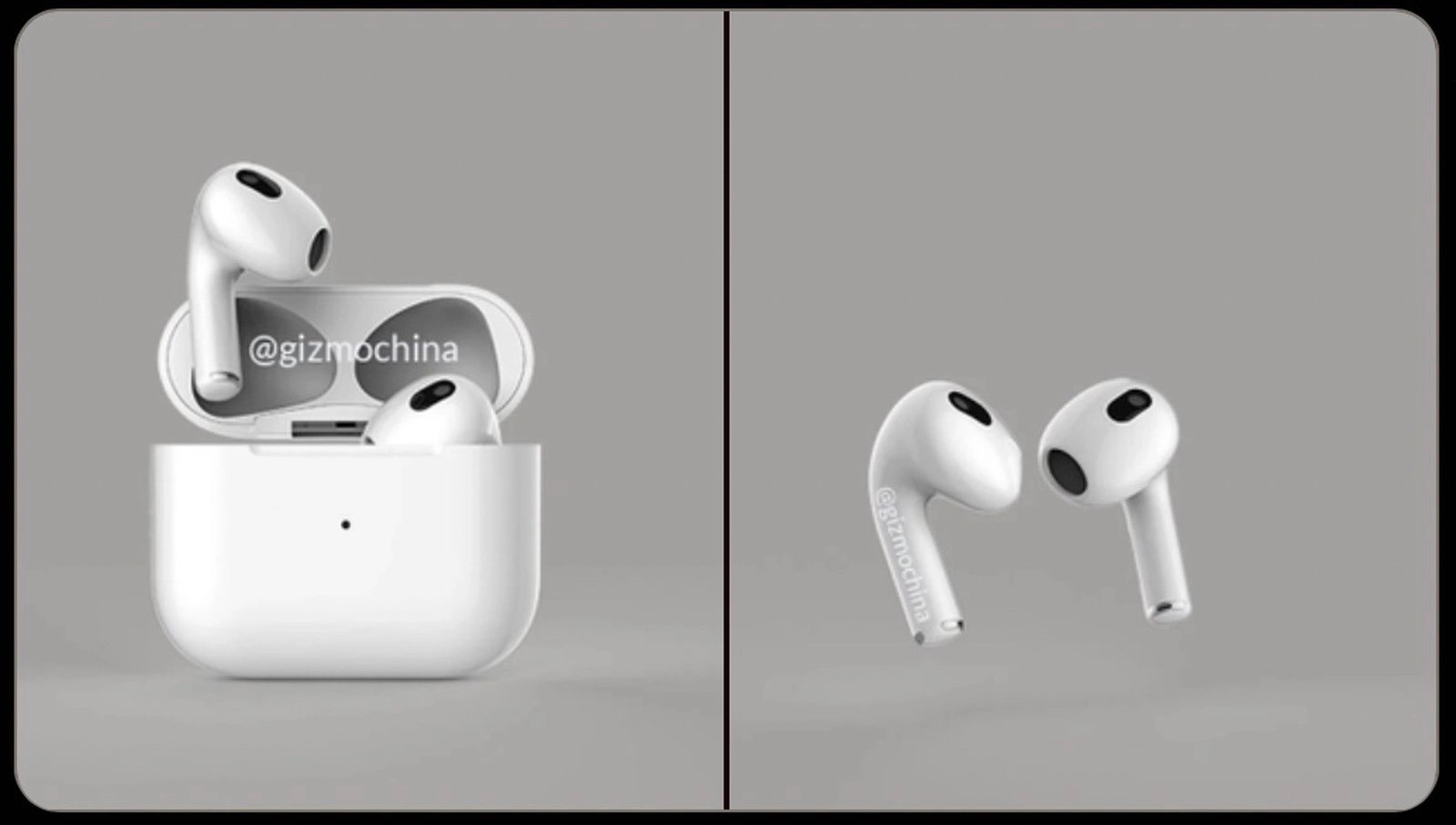 Gizmochina 分享疑似為 AirPods 3 的渲染圖