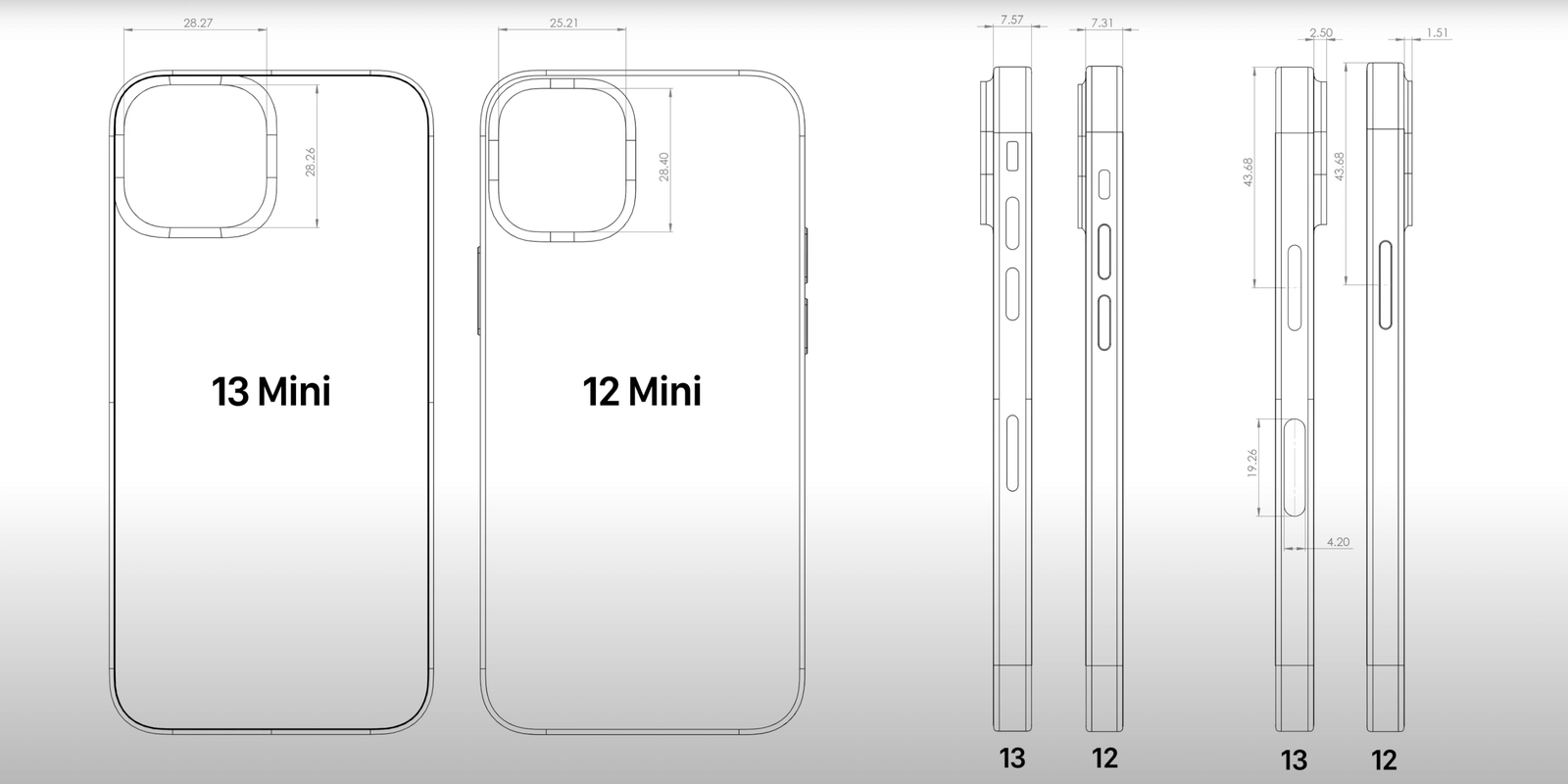 蘋果 iPhone 13 Pro Max CAD 圖泄露，詳細尺寸曝光