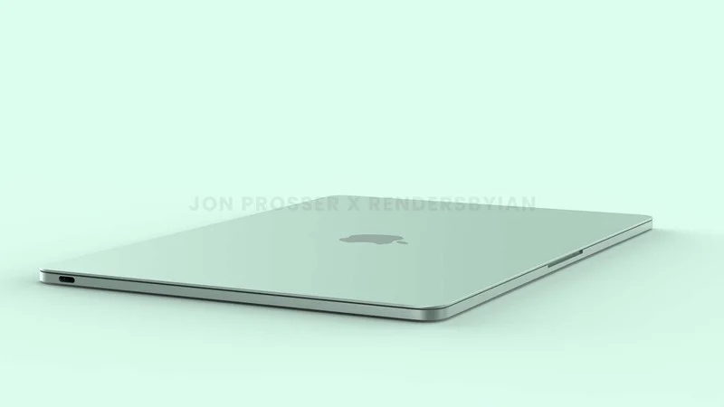 蘋果新一代七彩 MacBook Air 渲染圖曝光：白色鍵盤+觸控板變小