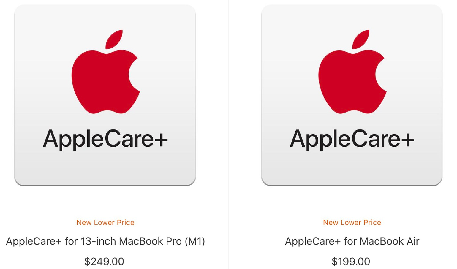 蘋果降低 M1 MacBook Air 和 MacBook Pro 的 AppleCare+ 價格