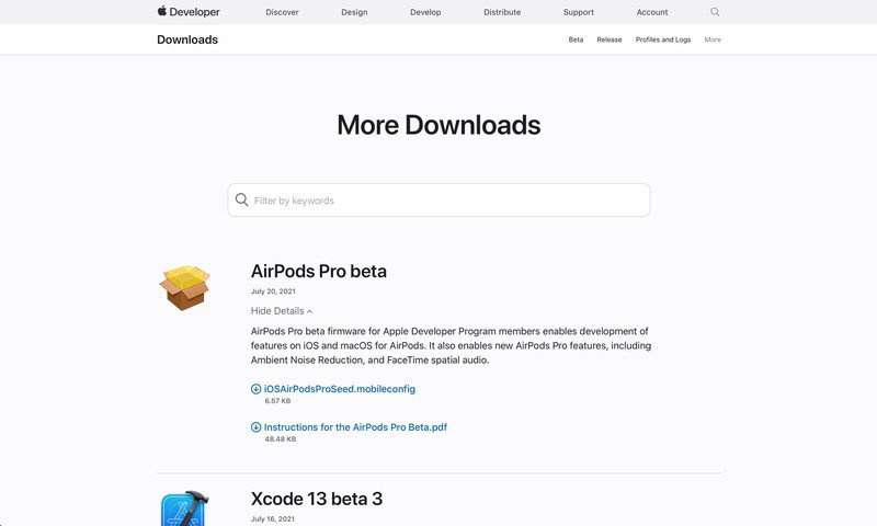 蘋果 AirPods Pro Beta 更新發布：安裝需運行 iOS 15 Beta 的 iPhone