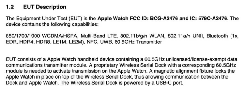 Apple Watch Series 7 支持 60.5 GHz 無線數據傳輸，但需專用磁吸底座