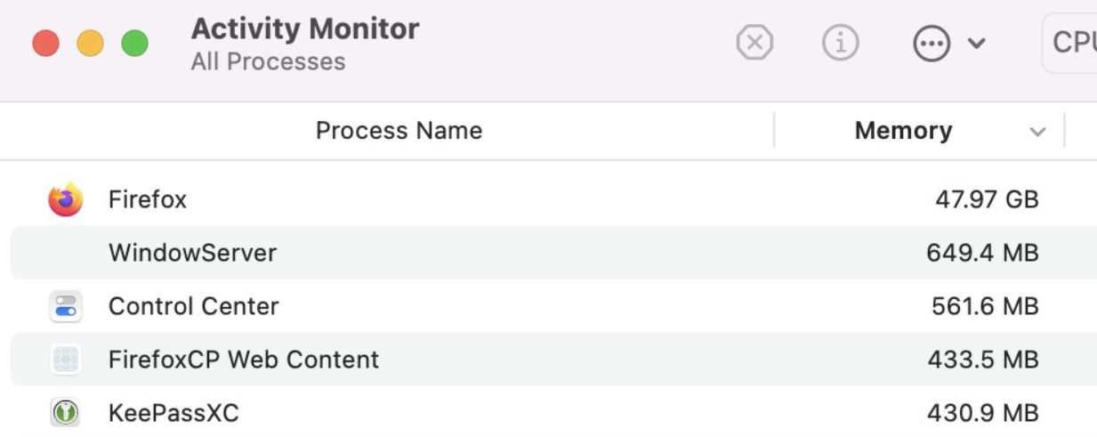 用戶報告 macOS Monterey 存在內存泄漏問題