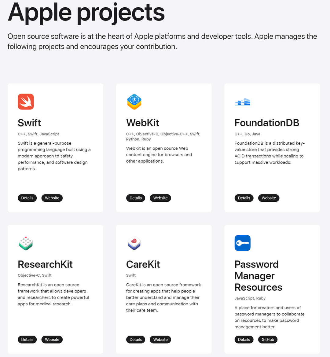 蘋果推出重新設計的開源網站：包括 iOS、macOS 代碼，還有 Swift、WebKit 等開源項目