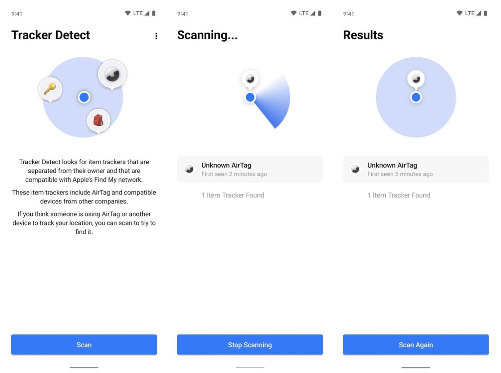 蘋果發布 Tracker Detect 應用：防止安卓用戶被 AirTag 追蹤