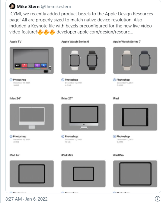 蘋果設計資源網站新增提供 PNG 模型圖片：包括 iPhone 13 系列