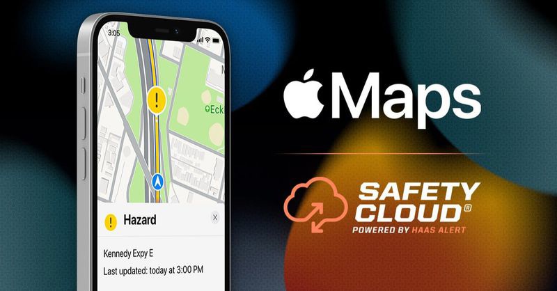蘋果地圖已集成 HAAS 安全云，可提供實時道路危險警報