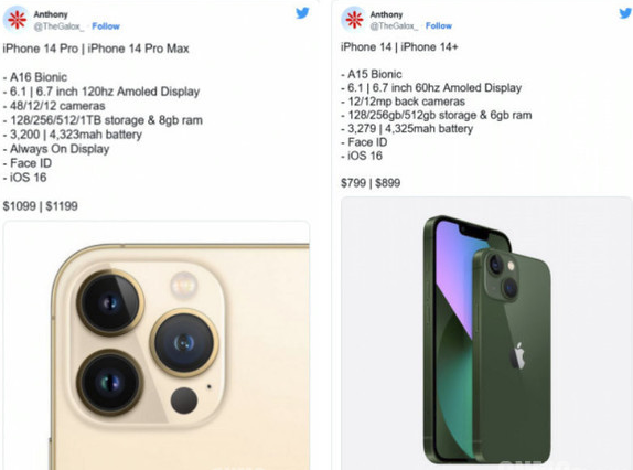 iPhone 14售價上漲，比iPhone 13貴約700