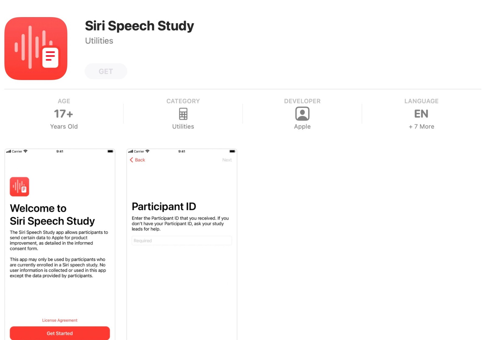 為改進Siri蘋果推出一款名為SiriSpeechStudy的App