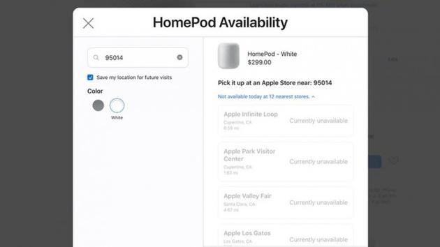 美國大部分 Apple Store 都已經不再提供 HomePod